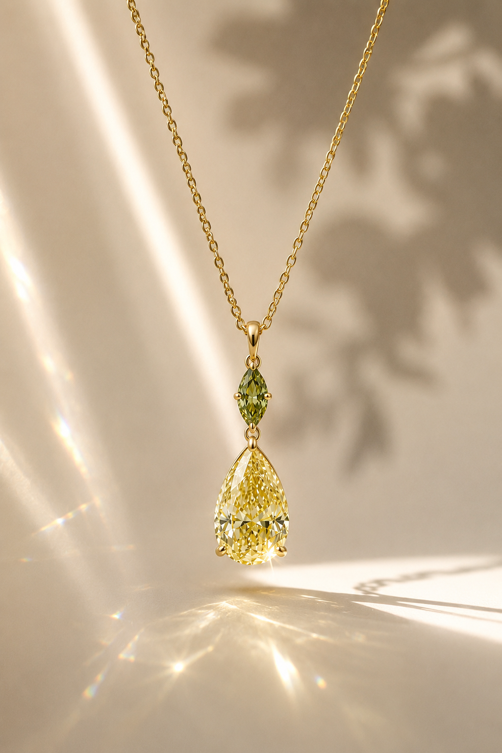Duet Drop Diamond Pendant