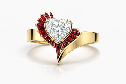 Falling Heart Ring