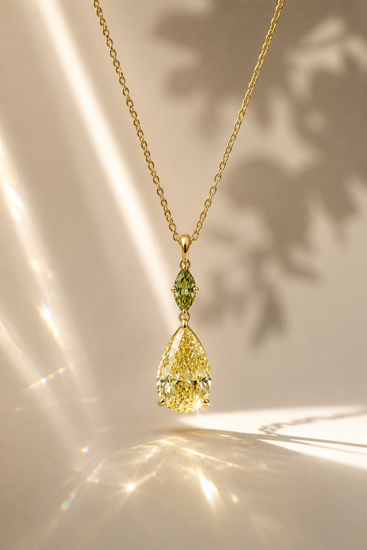 Duet Drop Diamond Pendant