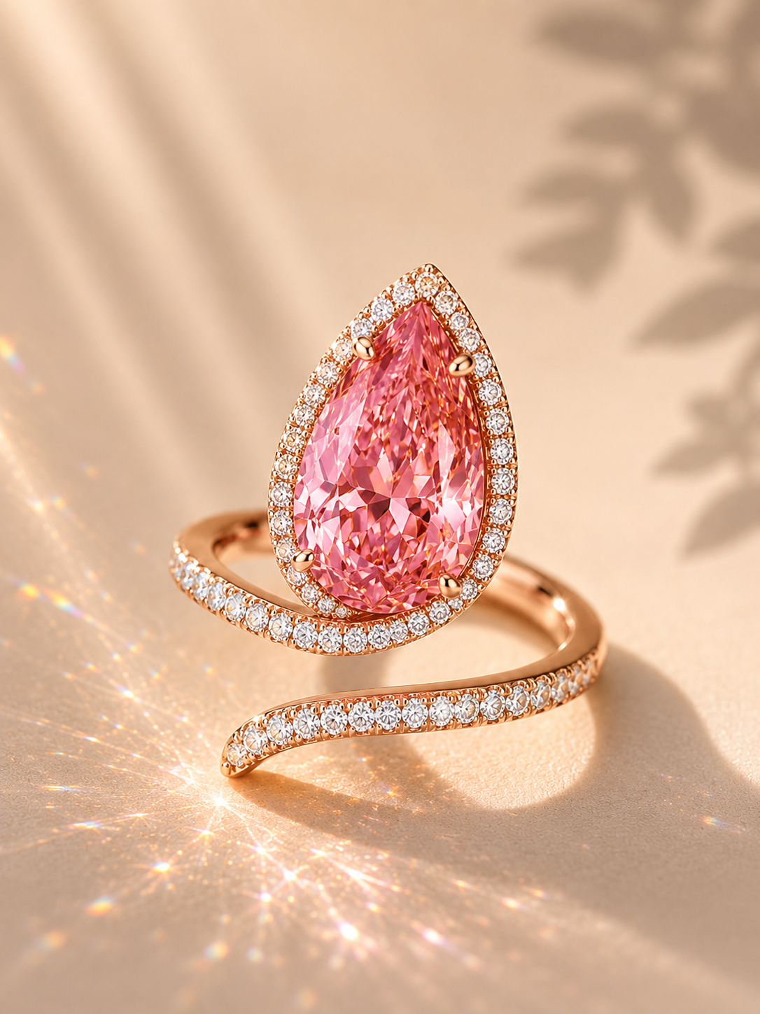 Elysia Wrap Pear Diamond Ring