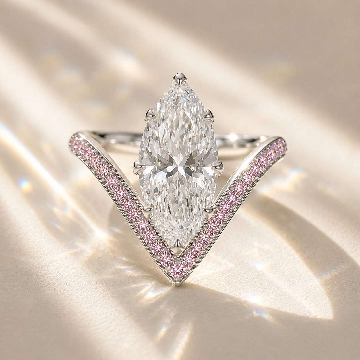 Éclipse V Marquise Diamond Ring