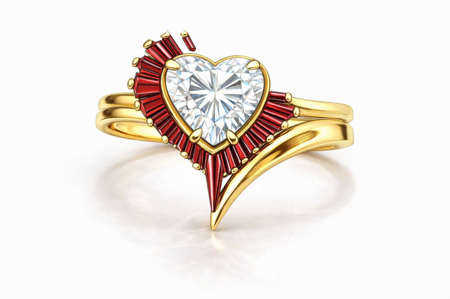 Falling Heart Ring