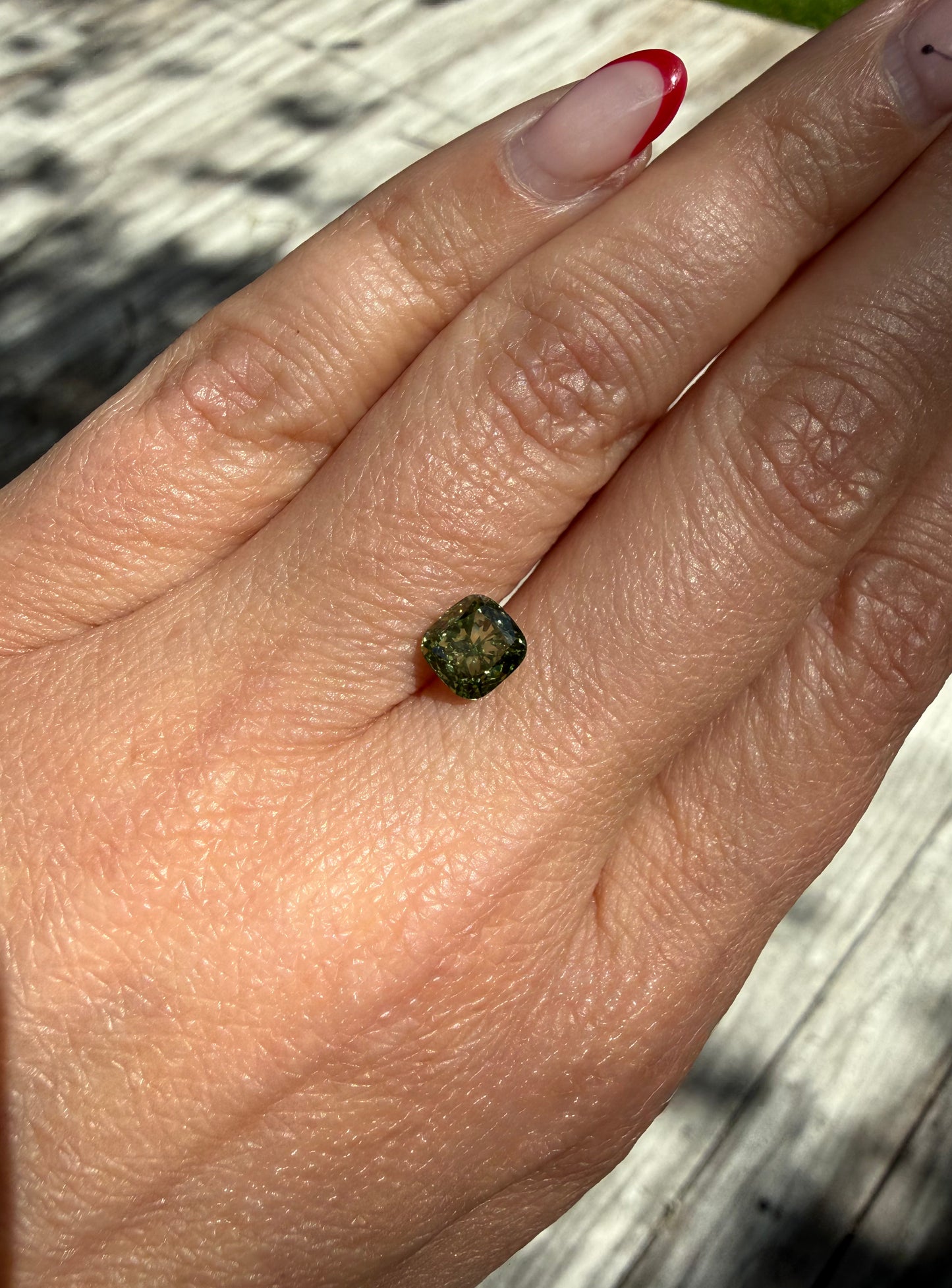 Cushion 1.19ct Fancy Intense Green VS1