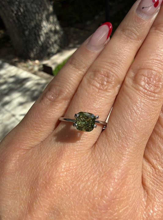 Cushion 1.19ct Fancy Intense Green VS1